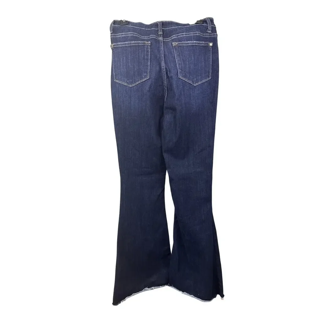 Judy Blue Flare Jeans Dark Wash Mid Rise Stretch 7 28 Classic Retro - Picture 5 of 9